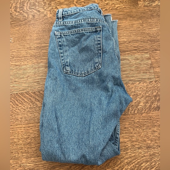 American Apparel Vintage Dark Wash Denim Jeans Frayed and Cropped - Picture 1 of 5